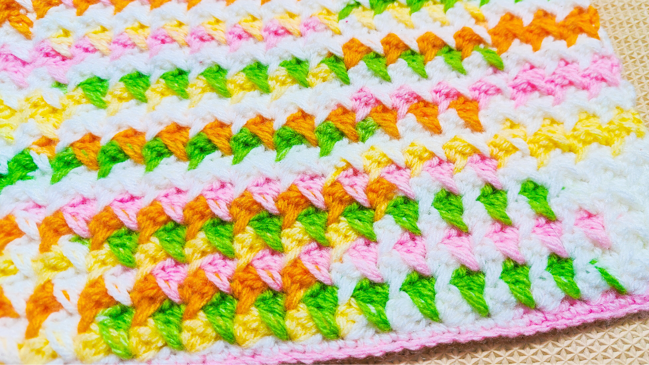 Raji's Craft Hobby: Easy Crochet Blanket Pattern with Variegated Yarn